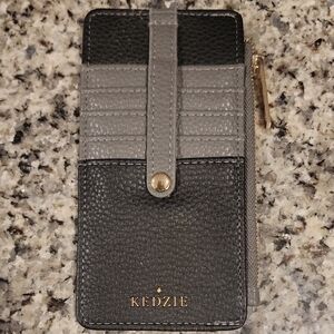 Kedzie Zippered Gray And Black Wallet